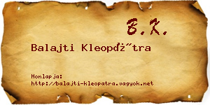 Balajti Kleopátra névjegykártya